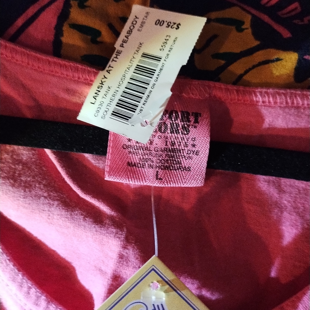 NWT The Famous Memphis Peabody Hotel Coral Tank Top with Pocket - Picture 8 of 11